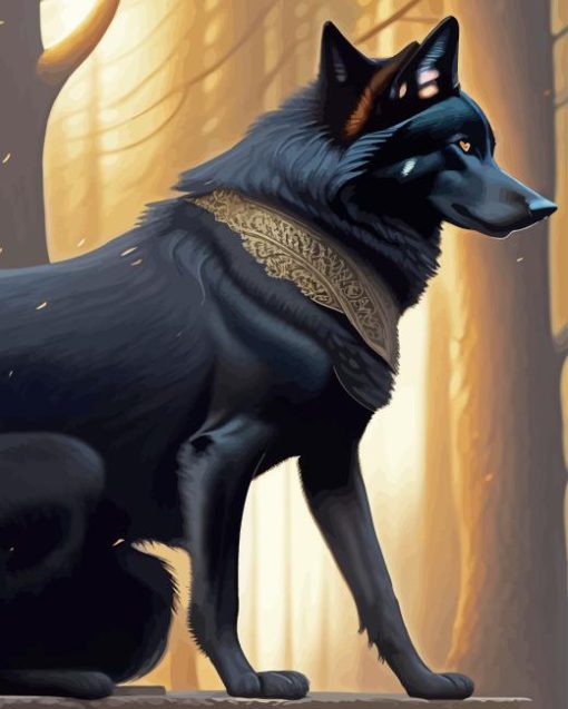 Black Wolf Diamond Painting