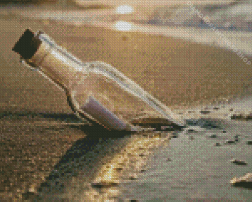 Bottle On Beach Diamond Painting