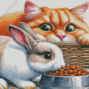 Bunny With Cat Diamond Painting