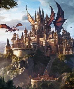 Dragon And Castle Diamond Painting