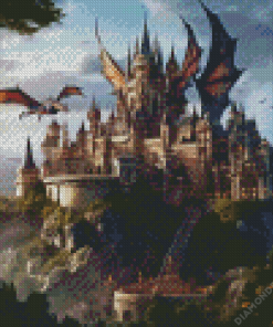 Dragon And Castle Diamond Painting