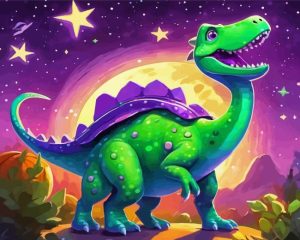 Space Dinosaur Diamond Painting