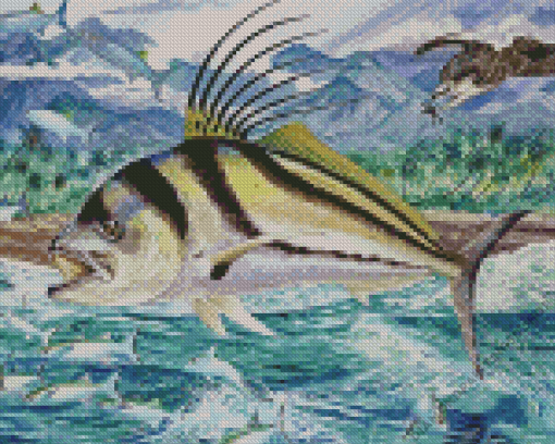 Rooster Fish Diamond Painting