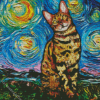 Starry Night Cat Diamond Painting