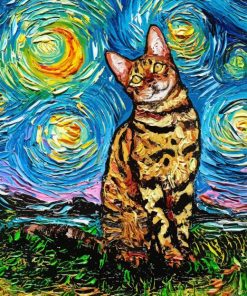 Starry Night Cat Diamond Painting