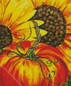 Sunflowers And Pumpkin Diamond Painting