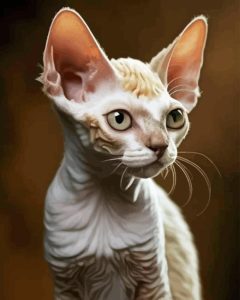 White Devon Rex Diamond Painting