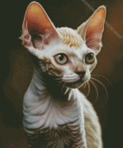 White Devon Rex Diamond Painting