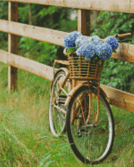 Bike And Flowers Diamond Painting