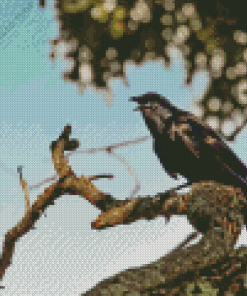 Dead Tree And Raven Diamond Painting