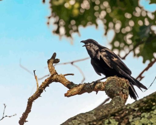 Dead Tree And Raven Diamond Painting