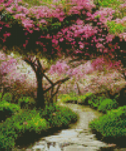 Flower By River Diamond Painting