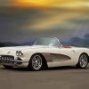 White 1960 Corvette Diamond Painting