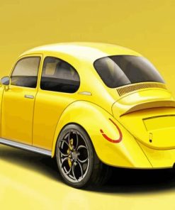 Yellow VW Beetle Diamond Painting