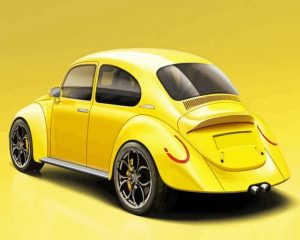 Yellow VW Beetle Diamond Painting