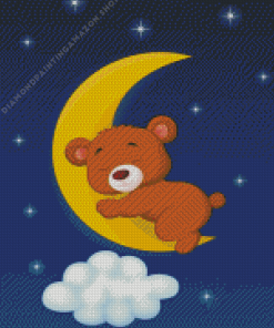 Bear Sleeping Diamond Painting