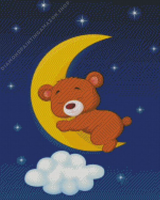 Bear Sleeping Diamond Painting