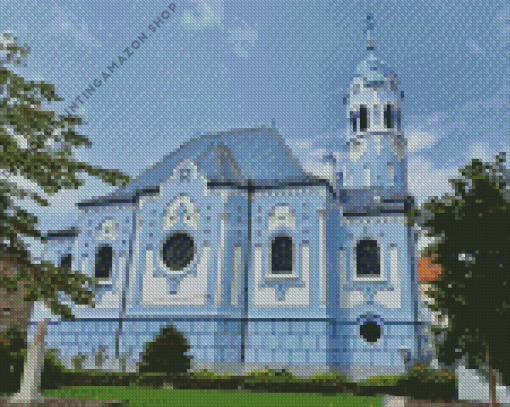 Blue Church Diamond Painting