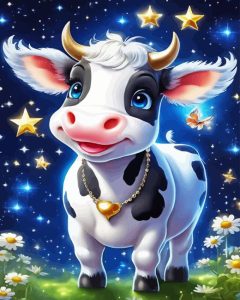 Cute Little Cow Diamond Painting