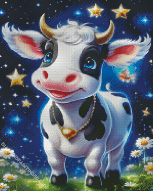 Cute Little Cow Diamond Painting