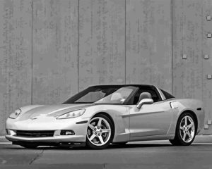 Grey 2005 Corvette Diamond Painting