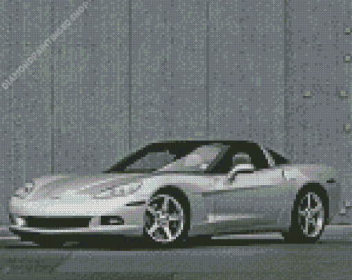 Grey 2005 Corvette Diamond Painting