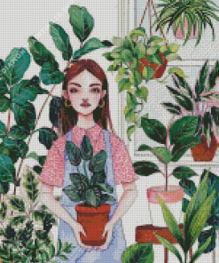 Plant Lady Diamond Painting