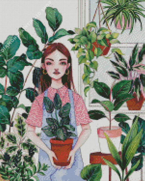 Plant Lady Diamond Painting