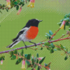 Scarlet Robin Diamond Painting