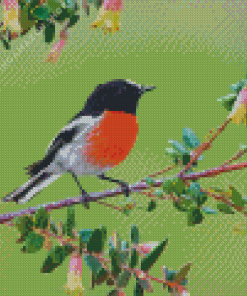 Scarlet Robin Diamond Painting