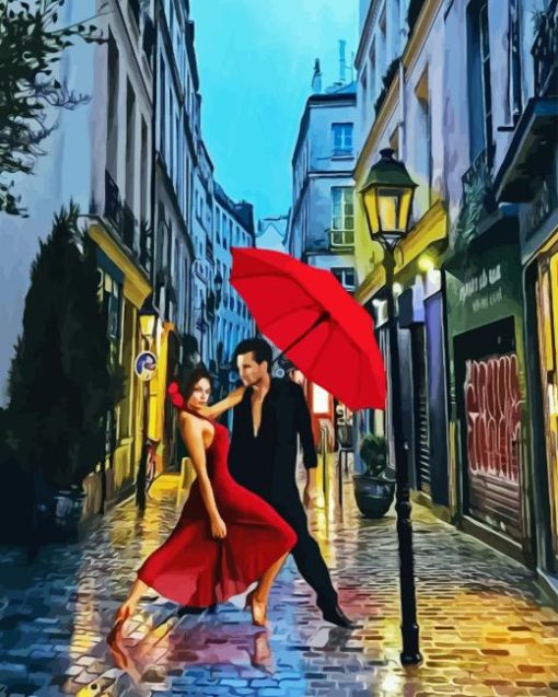 Tango In Rain Diamond Painting