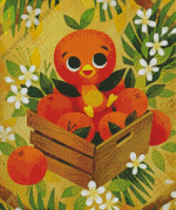 Orange Bird Diamond Painting