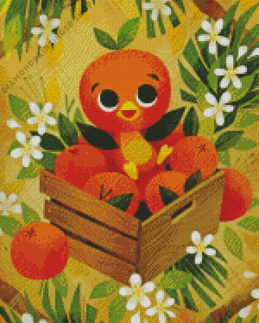 Orange Bird Diamond Painting