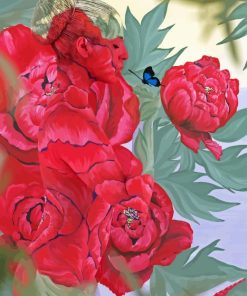 Peony And Butterfly Diamond Painting