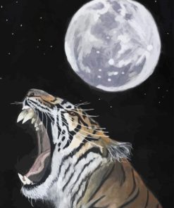 Tiger And Moon Diamond Painting