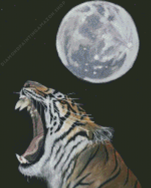 Tiger And Moon Diamond Painting