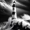 Black And White Lighthouse Diamond Painting