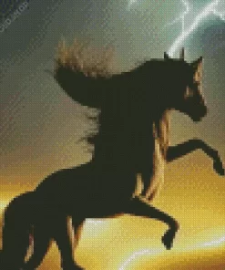 Horse With Lightning Diamond Painting