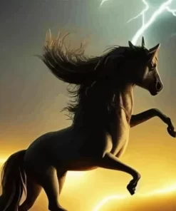 Horse With Lightning Diamond Painting