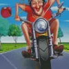 Lady On Motorcycle Diamond Painting