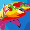 Rainbow Shark Diamond Painting