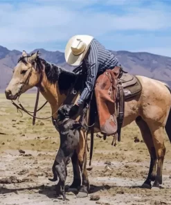 Cowboy And Horse Diamond Painting