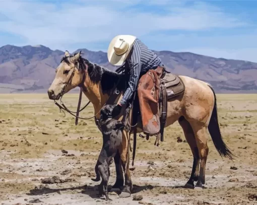 Cowboy And Horse Diamond Painting