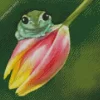 Frog On Tulip Diamond Painting