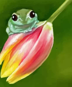 Frog On Tulip Diamond Painting