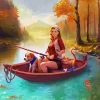 Girl Fishing Diamond Painting