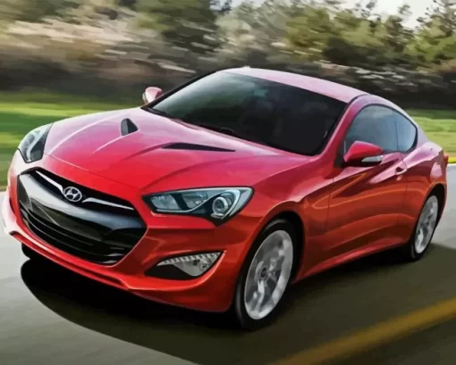 Red Hyundai Genesis Diamond Painting