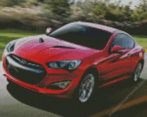 Red Hyundai Genesis Diamond Painting