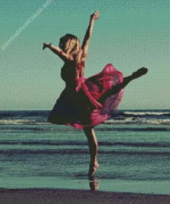 Ballerina On Beach Diamond Painting