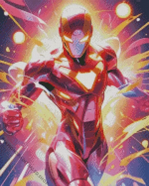 Iron Man Pink Diamond Painting